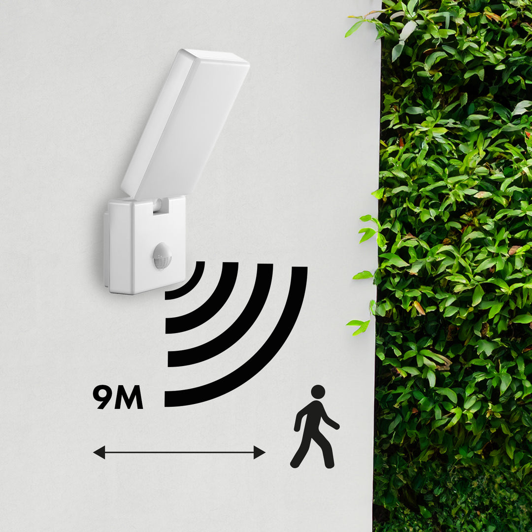 Maclean MCE516 W LED Sensor de movimento e anoitecer ao amanhecer, candeeiro de parede exterior, 10 W, 800 lm, branco neutro 4000 K, à prova de água IP65