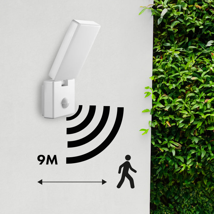 Maclean MCE516 W LED Sensor de movimento e anoitecer ao amanhecer, candeeiro de parede exterior, 10 W, 800 lm, branco neutro 4000 K, à prova de água IP65