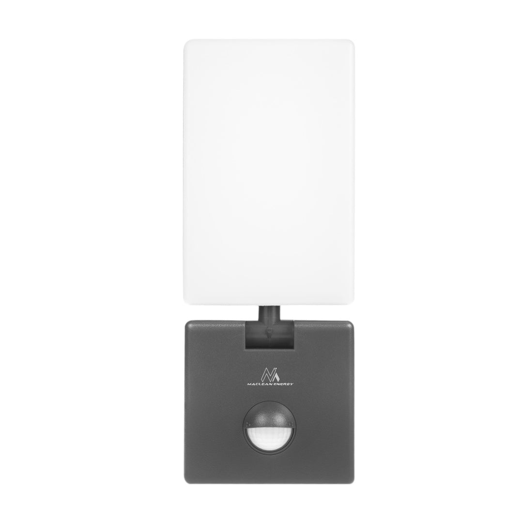 Maclean MCE516 GR Luz LED com sensor de movimento e anoitecer ao amanhecer, candeeiro de parede exterior, 10 W, 800 lm, branco neutro 4000 K, à prova de água IP65