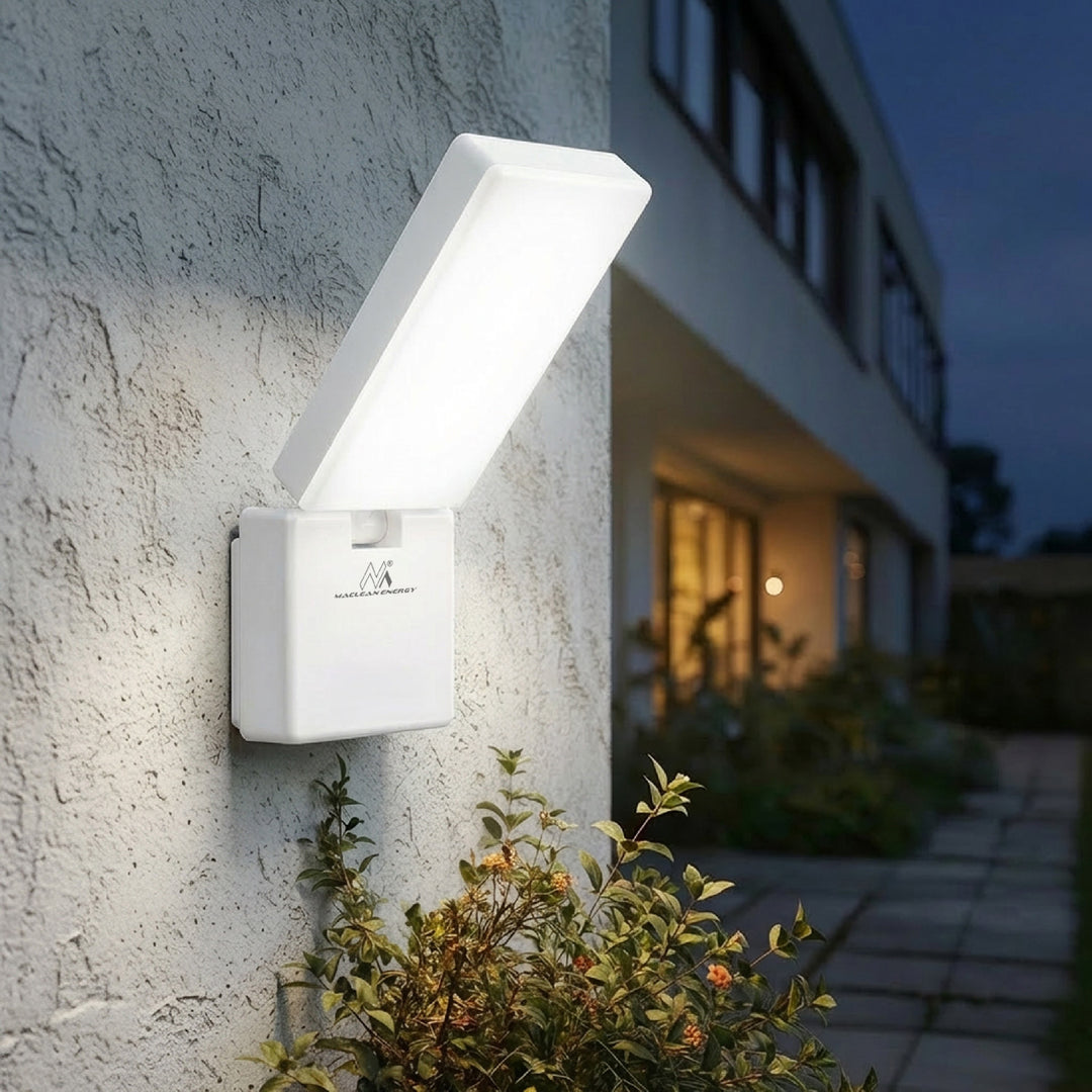 Maclean MCE514 W Lámpara LED, Iluminación de Pared para Exterior, 10W, 700lm, Blanco Neutro 4000K, IP65 Resistente al Agua
