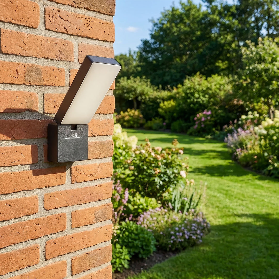 Luminária de parede LED Maclean MCE514 GR, iluminação de parede exterior, 10 W, 700 lm, branco neutro 4000 K, à prova de água IP65
