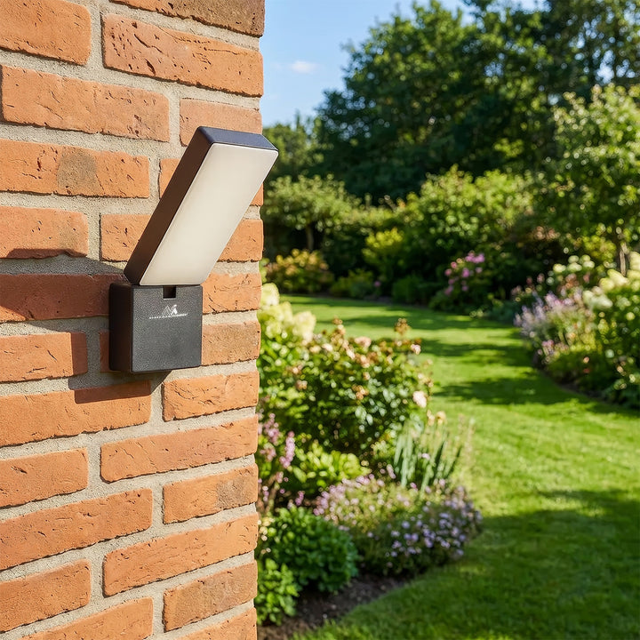 Luminária de parede LED Maclean MCE514 GR, iluminação de parede exterior, 10 W, 700 lm, branco neutro 4000 K, à prova de água IP65