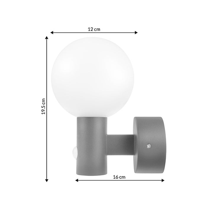 Lâmpada LED Maclean MCE515 GR com detetor de movimento PIR, 15 W, IP65, 1600 lm, 4000 K (cinza)