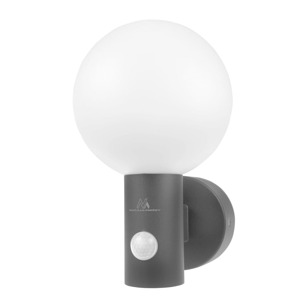 Lâmpada LED Maclean MCE515 GR com detetor de movimento PIR, 15 W, IP65, 1600 lm, 4000 K (cinza)