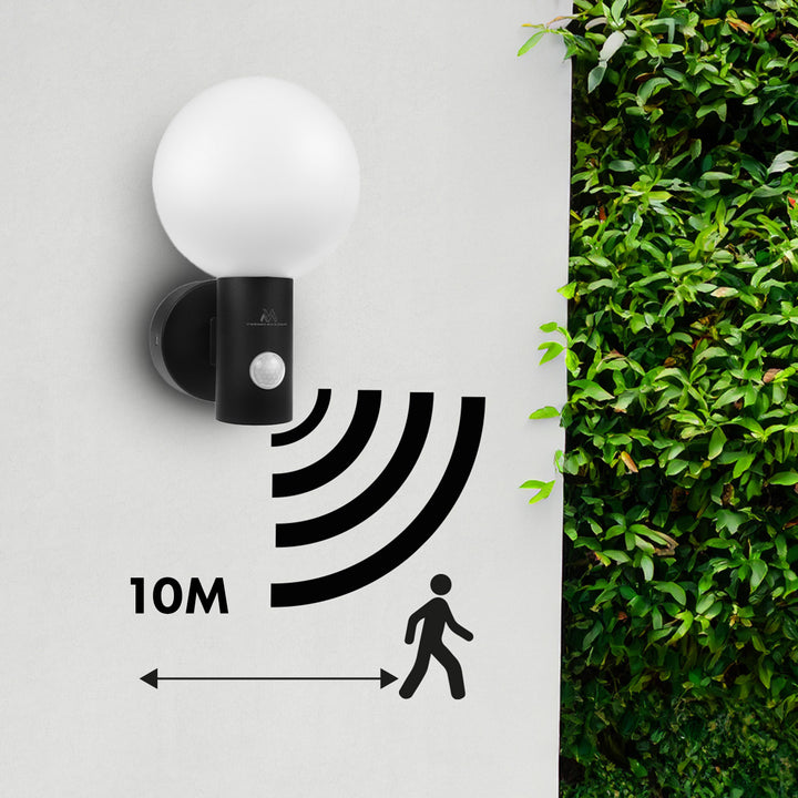 Luminária LED Maclean MCE515 B com Detector de Movimento PIR, 15 W, IP65, 1600 lm, 4000 K (Preto)