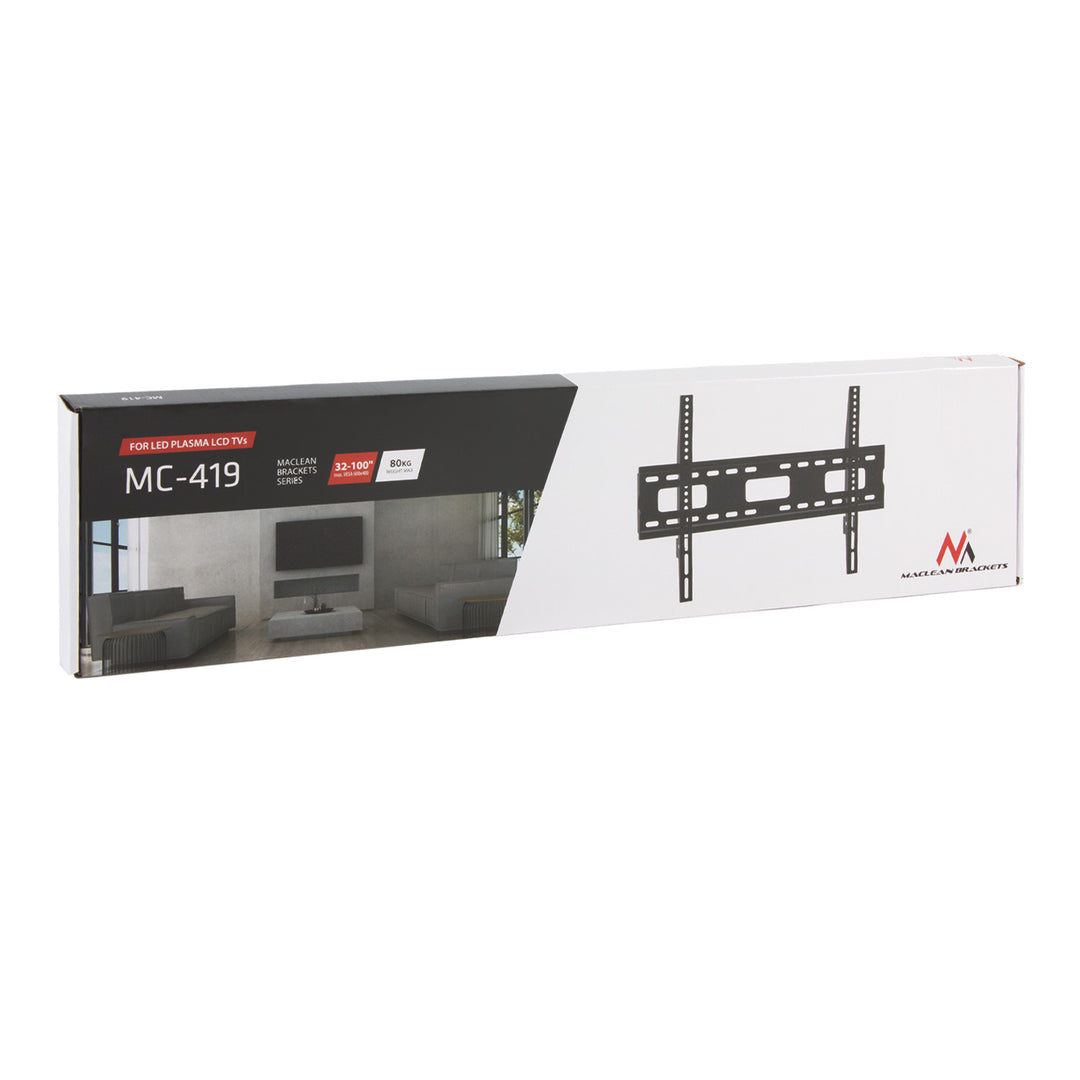 Suporte de parede para TV Maclean MC-419 para ecrãs de 32 a 100 polegadas, VESA máx. 600x400, carga máxima de 80 kg