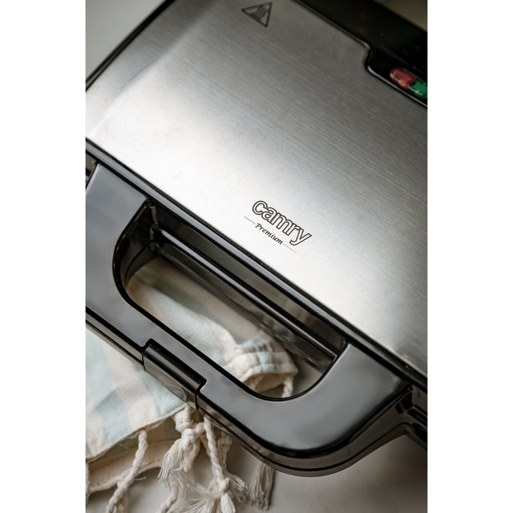 Tostadora de sándwiches Camry, para 2 sándwiches, potencia máxima 1300 W, revestimiento antiadherente, CR 3054