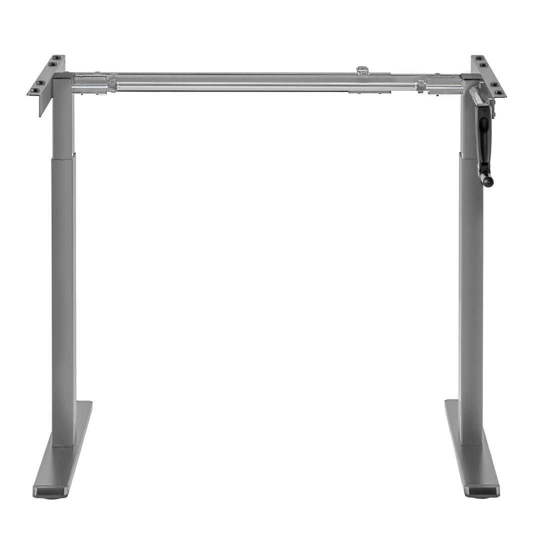 Mesa Maclean MC-790NG com regulação manual em altura, sem tampo, para sentar ou estar de pé.