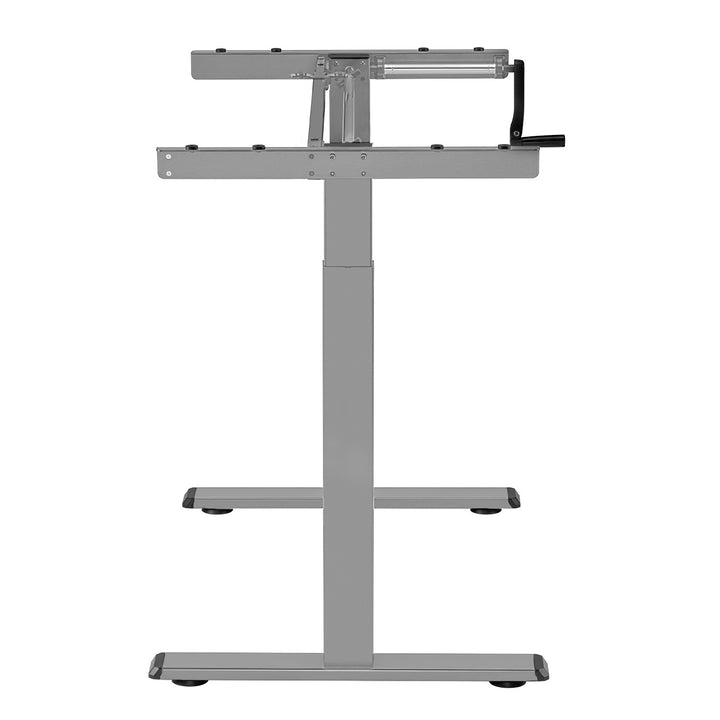 Mesa Maclean MC-790NG com regulação manual em altura, sem tampo, para sentar ou estar de pé.