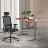 Mesa Maclean MC-790NG com regulação manual em altura, sem tampo, para sentar ou estar de pé.