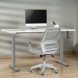 Mesa Maclean MC-790NG com regulação manual em altura, sem tampo, para sentar ou estar de pé.