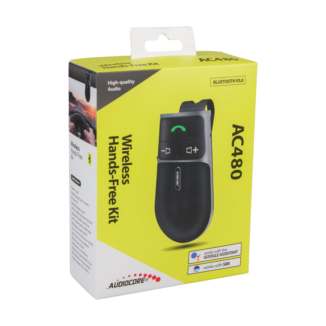 Kit manos libres Bluetooth 5.0 Audiocore AC480 A2DP con altavoz de 2 W, compatible con Google y Siri