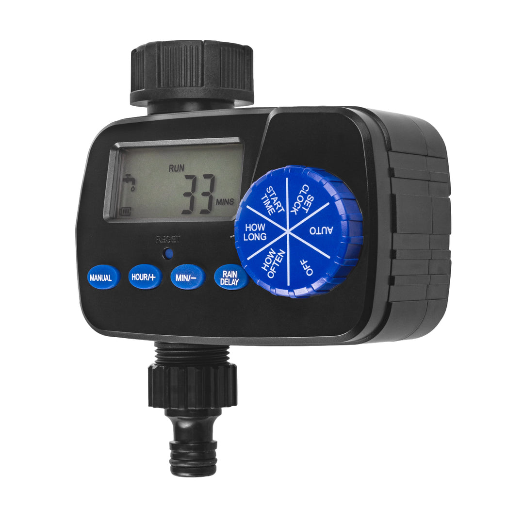 Controlador de Rega Electrónico GreenBlue, Programador, Fonte de Alimentação 2x1,5V AA, GB390