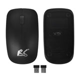 Conjunto de teclado QWERTY + rato sem fios NanoRS | Frequência de funcionamento: 2,4 GHz, Alcance: até 10 m | Resolução do rato: 1200 DPI | Receptor Nano USB | Design fino, alimentado por bateria, preto