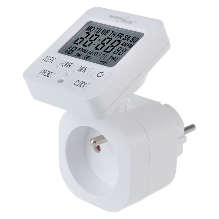 GreenBlue GB605 E Interruptor de Tempo Digital - Temporizador - Programador, Carga Máxima 16A, IP20