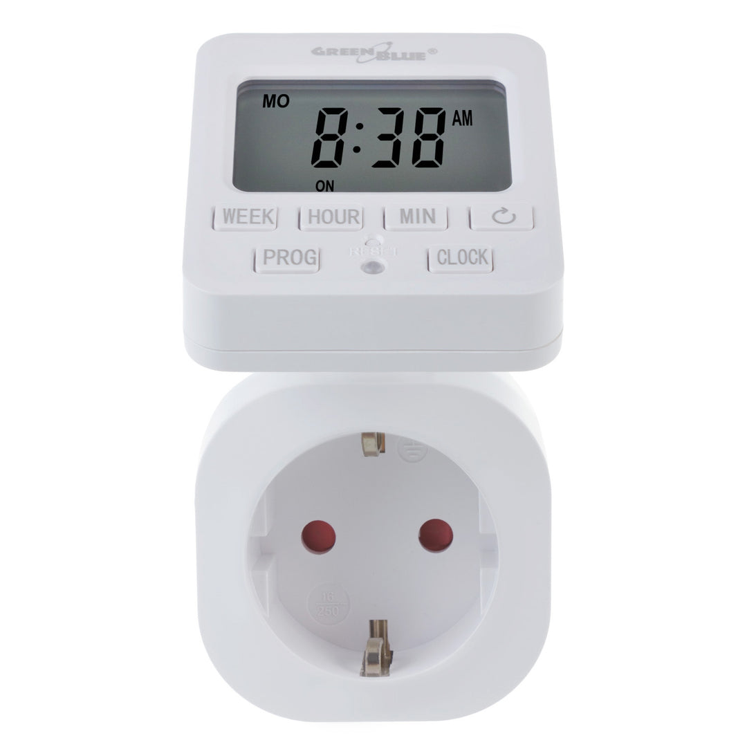 GreenBlue GB605 F Interruptor de Tempo Digital - Temporizador - Programador, Carga Máxima 16A, IP20