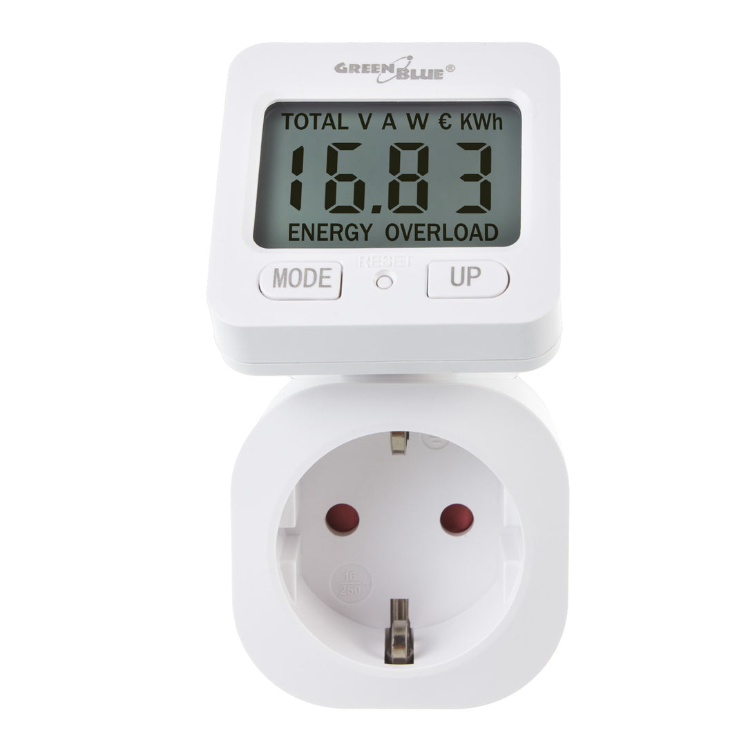 Medidor de Consumo de Energia GreenBlue GB615 F, Wattímetro, 16A, Carga Máxima 3680W, Submemória