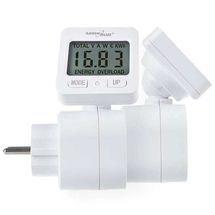 Medidor de Consumo de Energia GreenBlue GB615 F, Wattímetro, 16A, Carga Máxima 3680W, Submemória