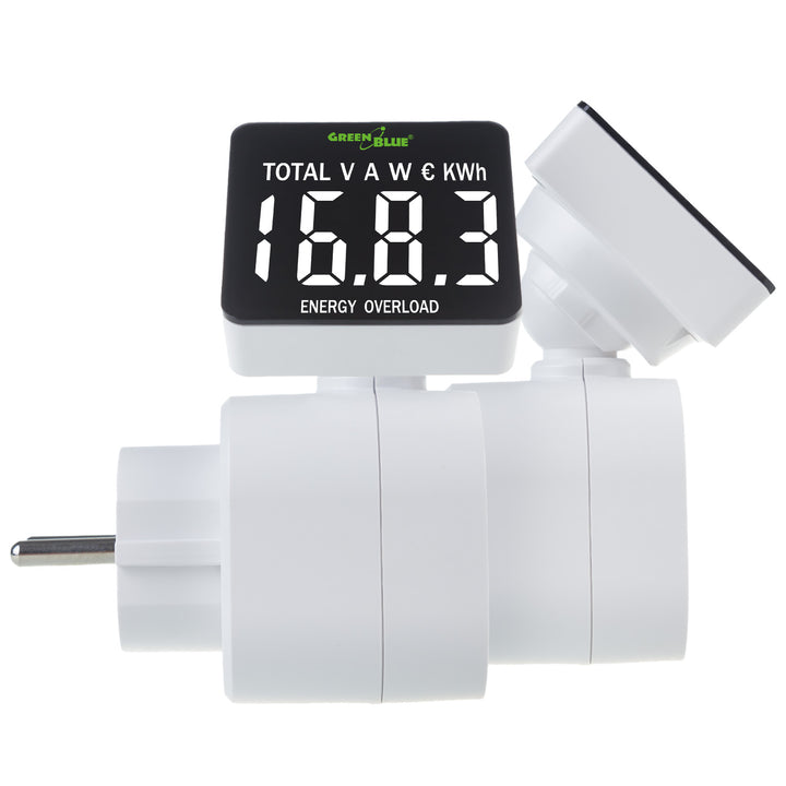 Medidor de Consumo de Energia GreenBlue GB620 F, Wattímetro, 16A, Carga Máxima 3680W, Submemória