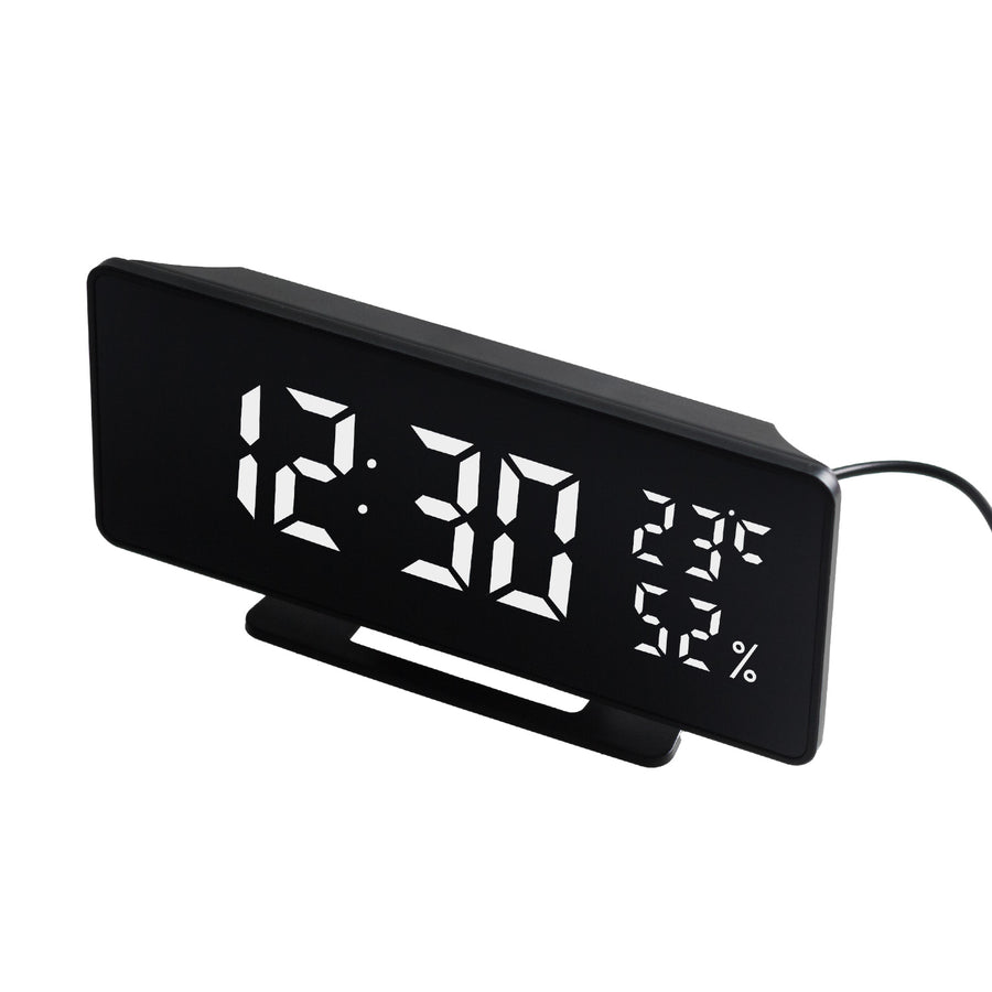 GreenBlue GB395 Reloj Despertador con Alarma y Termómetro, Higrómetro, Color negro