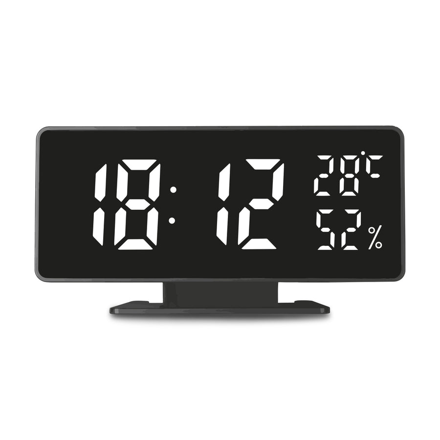 GreenBlue GB395 Reloj Despertador con Alarma y Termómetro, Higrómetro, Color negro