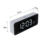 Despertador digital com termómetro, verde e azul GB397, 2 alarmes/função de snooze, função de contagem decrescente, relógio digital com visor de temperatura, alimentação USB através de porta USB, branco