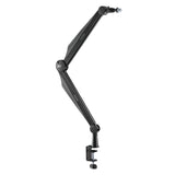 Suporte para microfone NanoRS RS422 com roscas de 3/8" e 5/8" para mesa, carga máxima de 1 kg | Altura regulável até 84,7 cm | Rotação de 360° | Com gestão de cabos | Ideal para estúdio e streaming