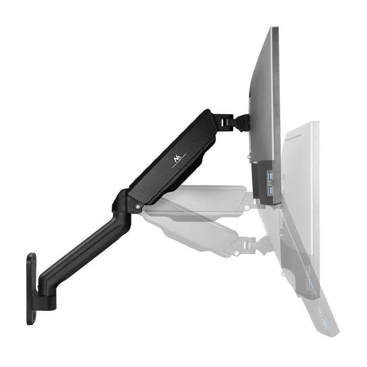 Maclean MC-332 Soporte de Pared Universal para Monitor de Doble Brazo | Pantallas Planas y Curvas de 17-32" | VESA 75x75 y 100x100 | Giratorio, Inclinable | Carga máx. 9 kg