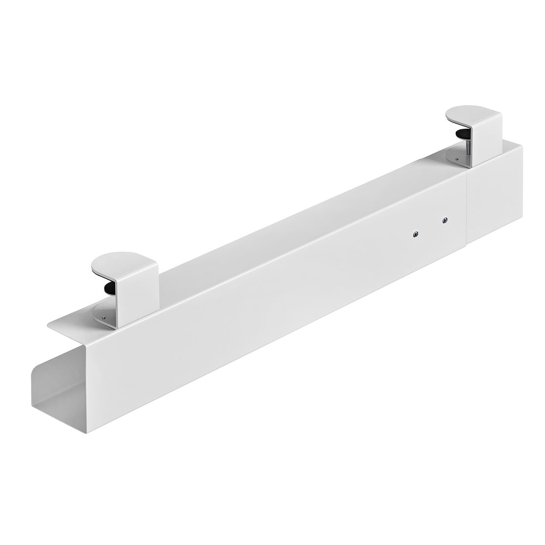 Organizador de cabos por baixo da secretária Maclean MC-333, tabuleiro para gestão de cabos para escritório e casa, carga máxima de 5 kg, comprimento ajustável de 80/100/120 cm