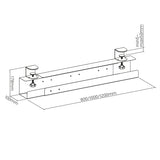 Maclean MC-333 Organizador de Cables Bajo Escritorio, Bandeja Organizadora para Oficina y Hogar, Carga máx. 5 kg,  Longitud Ajustable 80/100/120 cm