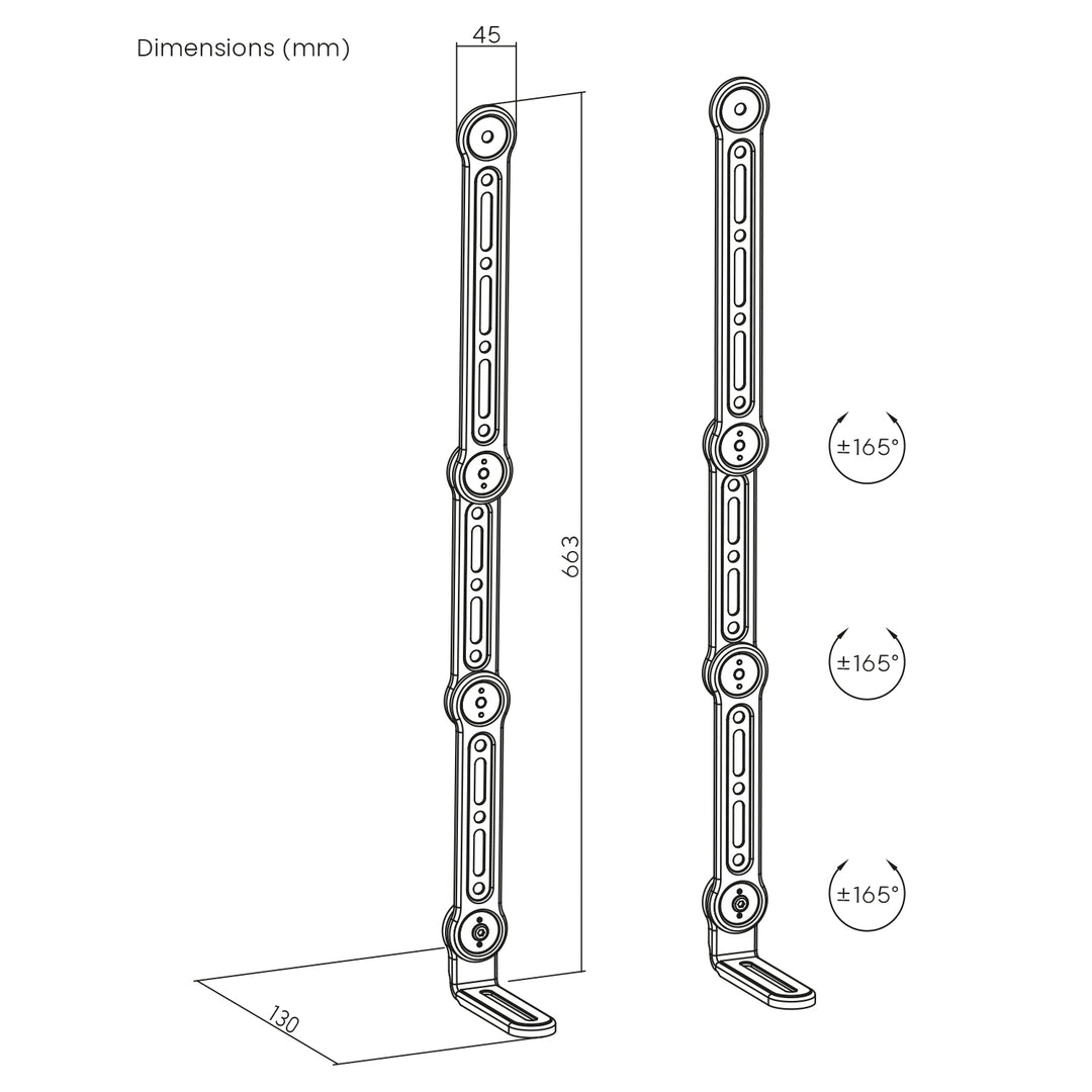 Maclean MC-335 Soporte Universal VESA para Barra de Sonido, Ajustable a Pantallas hasta 90", Carga máx.15 kg