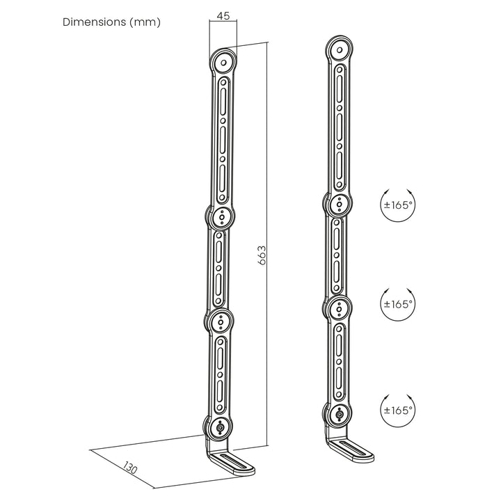 Maclean MC-335 Soporte Universal VESA para Barra de Sonido, Ajustable a Pantallas hasta 90", Carga máx.15 kg