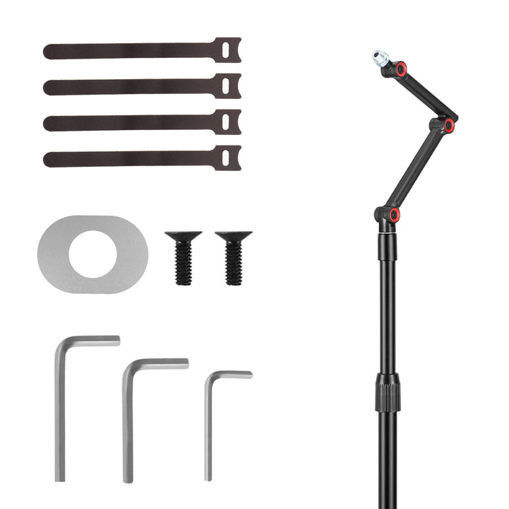 Suporte para microfone Maclean MC-337, suporte metálico com altura ajustável de 626 a 1694 mm, carga máxima de 1 kg