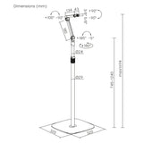 Suporte para microfone Maclean MC-337, suporte metálico com altura ajustável de 626 a 1694 mm, carga máxima de 1 kg
