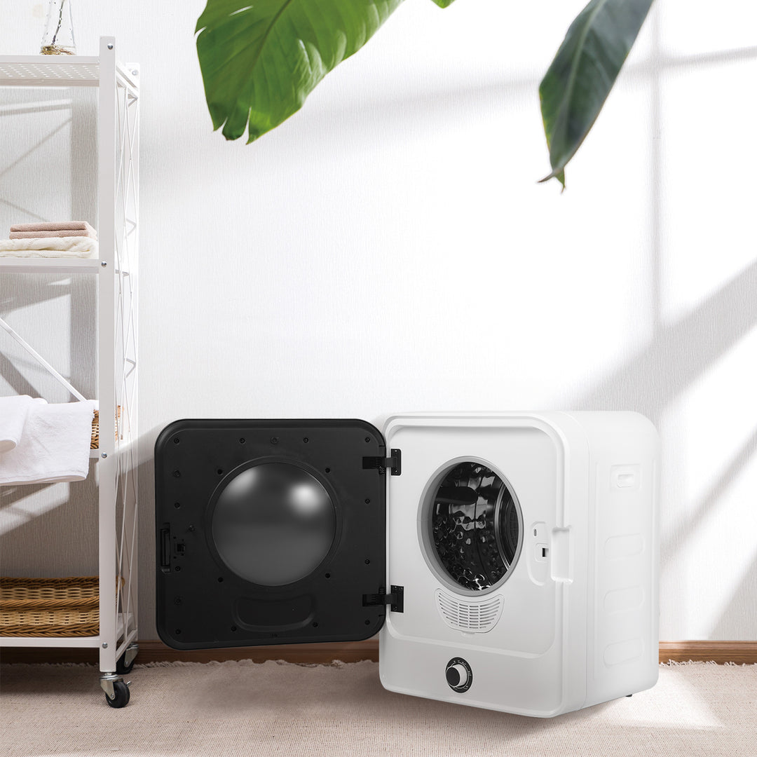 Secador elétrico de carregamento frontal Green Blue GB415, capacidade de 3 kg, classe C, 5 programas, 830 W, dimensões compactas 49,5 x 46 x 59,5 cm para espaços pequenos