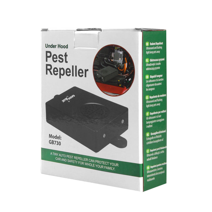 GreenBlue GB730 Repelente Ultrassónico de Roedores/Venenos para Automóveis 45m², Frequência Ultrassónica: 22-45 kHz, Liga-se a Bateria de Carro de 12 V