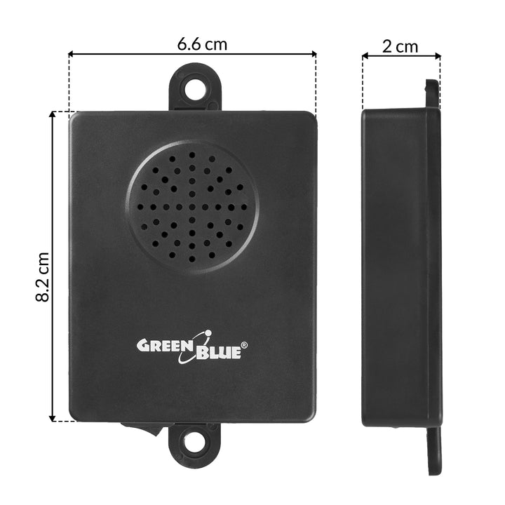GreenBlue GB730 Repelente Ultrassónico de Roedores/Venenos para Automóveis 45m², Frequência Ultrassónica: 22-45 kHz, Liga-se a Bateria de Carro de 12 V