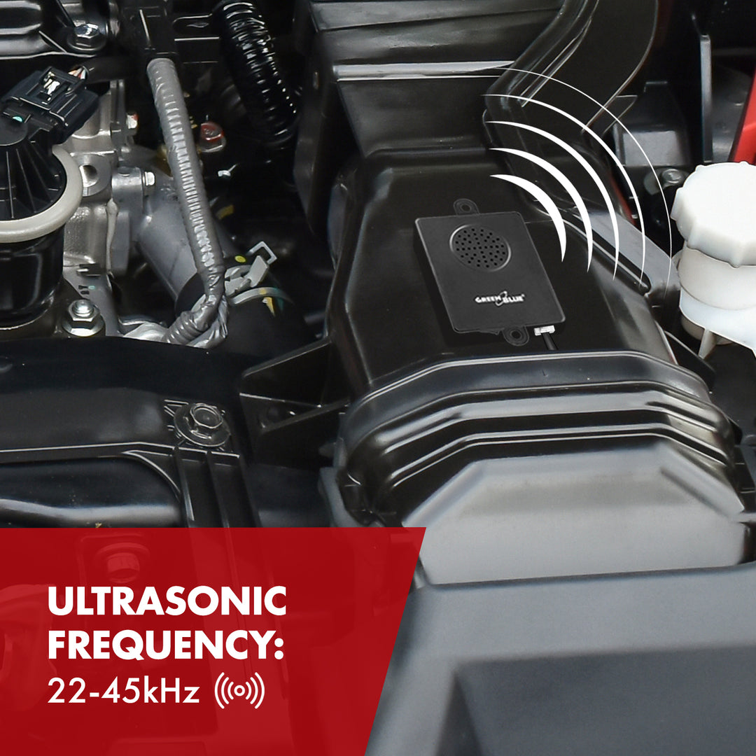GreenBlue GB730 Repelente Ultrassónico de Roedores/Venenos para Automóveis 45m², Frequência Ultrassónica: 22-45 kHz, Liga-se a Bateria de Carro de 12 V