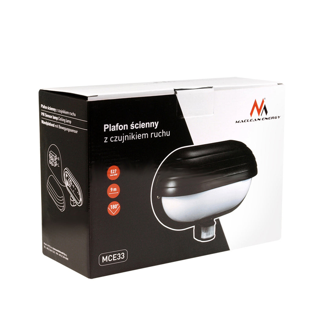 Aplique Maclean, com sensor PIR, máx. 60 W, 180°, MCE33B + LED 8 W
