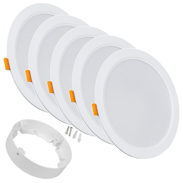 5 painéis de teto LED Maclean, montagem embutida SLIM, 18 W, branco neutro 4000 K, 170 x 26 mm, 1800 lm, MCE372 R + adaptador de superfície MCE377 R