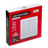 5x Panel de techo Maclean LED, montaje empotrado SLIM, 18W, Blanco Neutro 4000K, 170*170*26mm, 1800lm, MCE374 S + adaptador de superficie MCE379 S