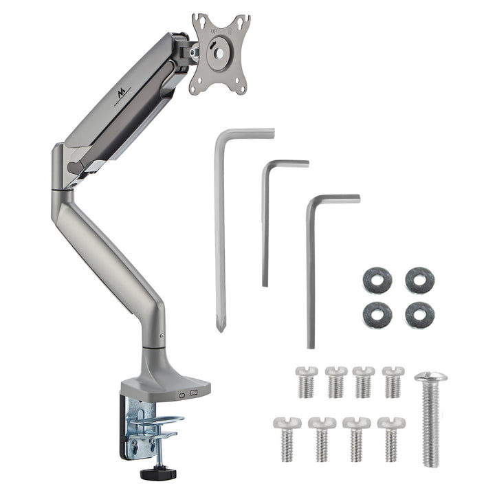 Maclean MC-969 Soporte para monitor, Brazo doble, Soporte con resorte de gas, 17"-45", Carga max. 16 kg