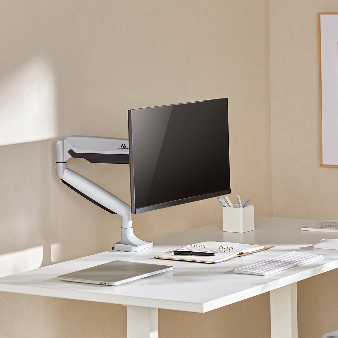 Maclean MC-969 Soporte para monitor, Brazo doble, Soporte con resorte de gas, 17"-45", Carga max. 16 kg