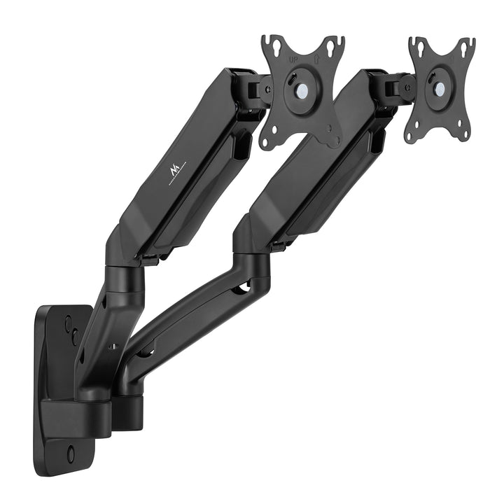 Suporte de parede para monitor duplo Maclean MC-988, ecrãs de 17 a 32 polegadas, suporte duplo, mola mecânica, carga máxima de 9 kg