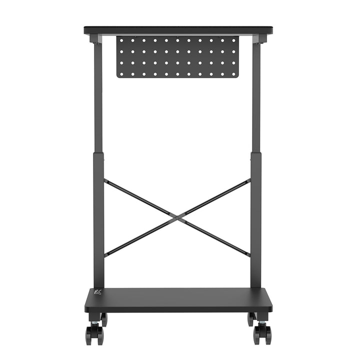 Carro para CPU NanoRS com altura ajustável e prateleira, até 80 kg | Carrinho para PC portátil com espaço de arrumação | Flexível com rodas | Prateleira resistente à água | RS430