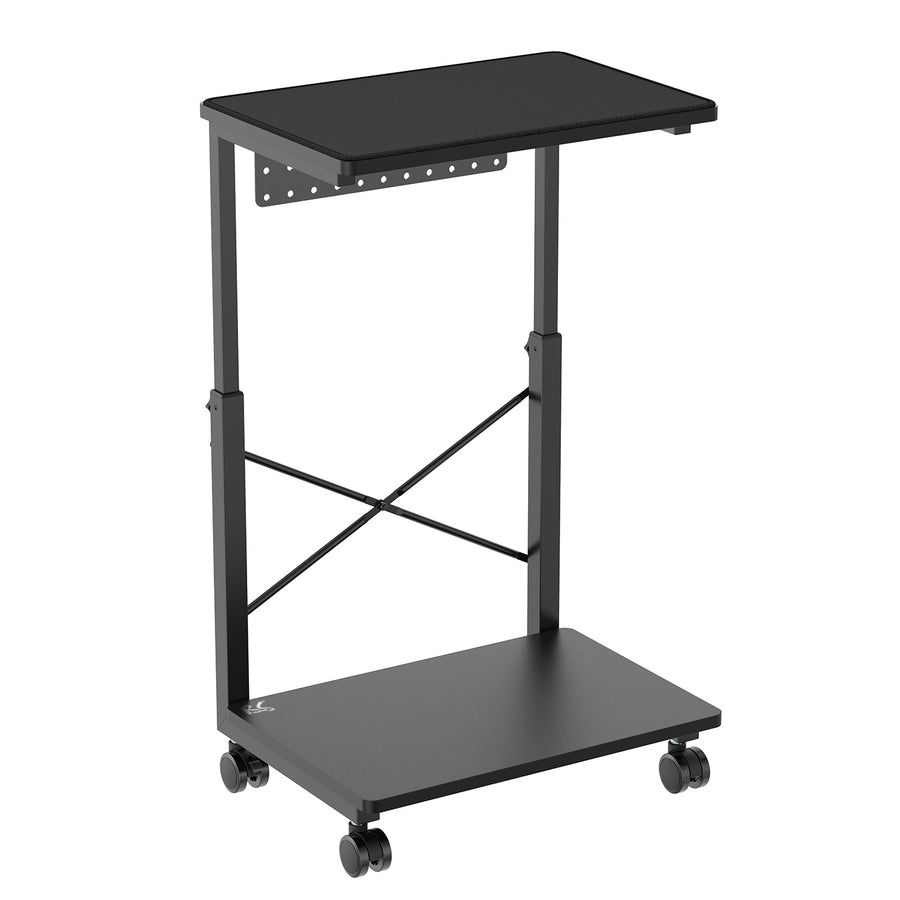 Carro para CPU NanoRS com altura ajustável e prateleira, até 80 kg | Carrinho para PC portátil com espaço de arrumação | Flexível com rodas | Prateleira resistente à água | RS430