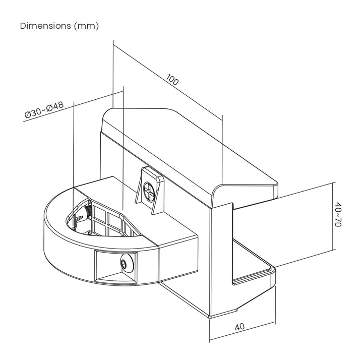 Maclean Soporte de regleta para soportes de poste, universal, MC-994