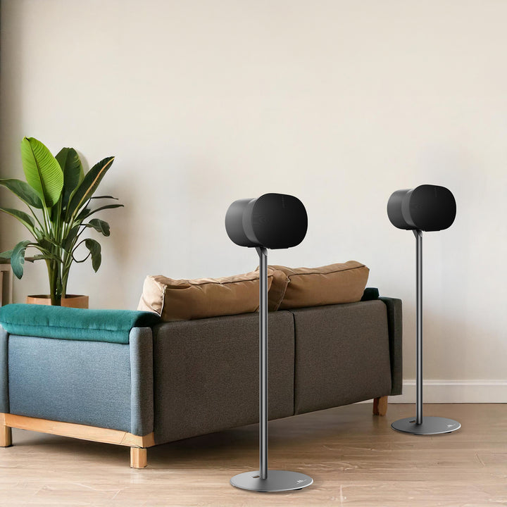 Maclean MC-995 Juego de soportes de suelo compatibles con Sonos® ERA 300  | Altura 714 milímetros | Diseño elegante con gestión de cables integrada