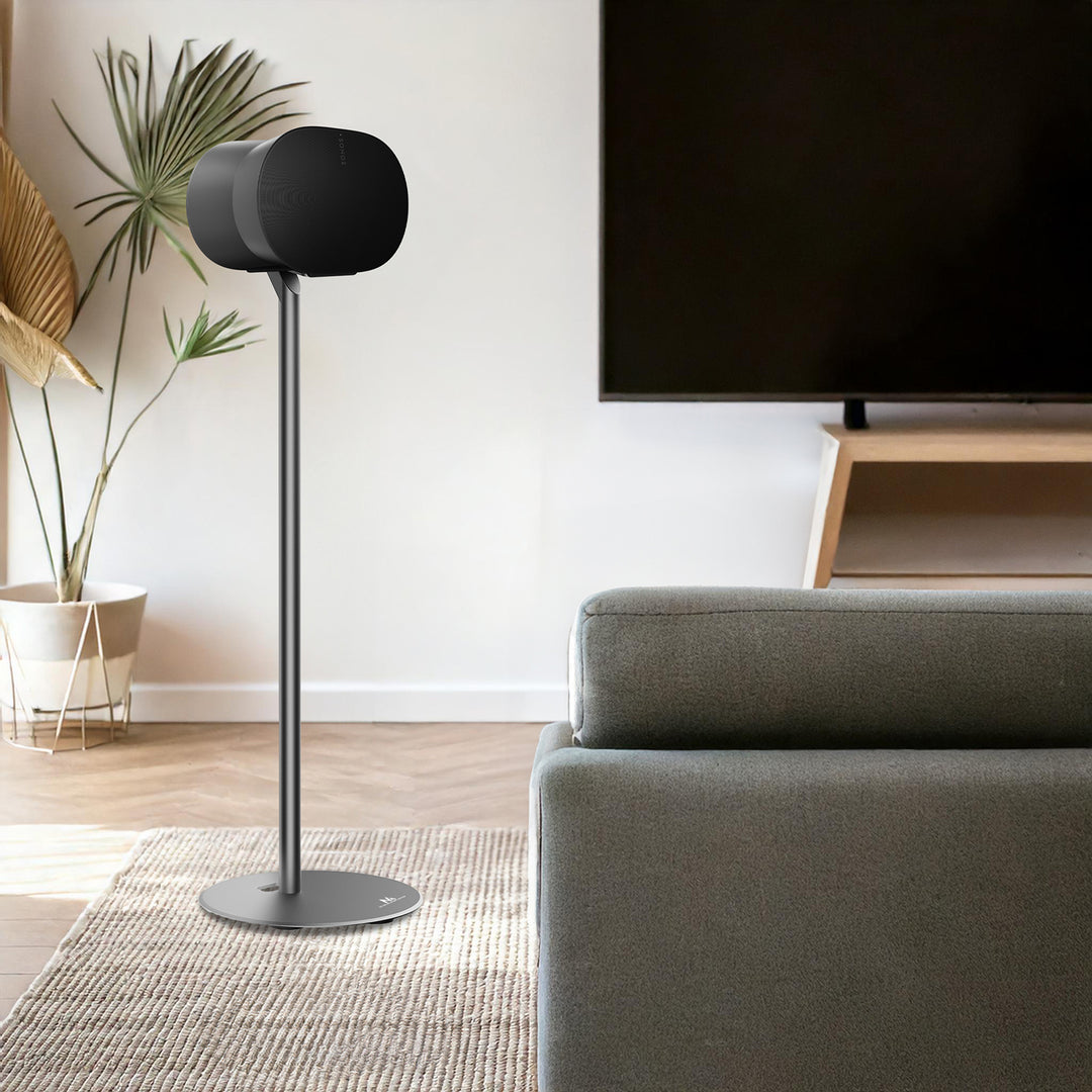 Maclean MC-995 Juego de soportes de suelo compatibles con Sonos® ERA 300  | Altura 714 milímetros | Diseño elegante con gestión de cables integrada
