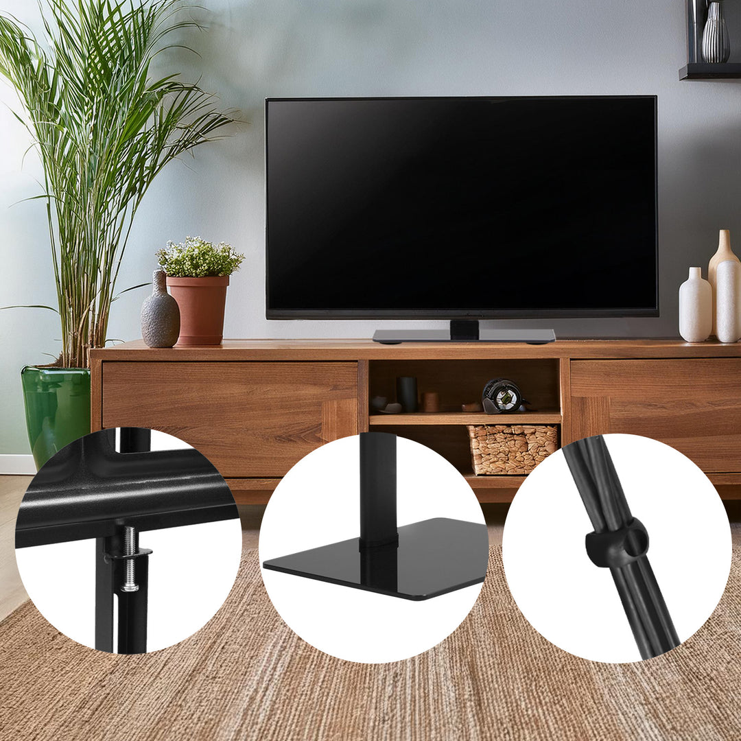 Suporte de TV universal Maclean MC-386 para TVs de 32 a 75" até 40 kg, ajustável em 3 alturas, VESA máx. 600 x 400 mm, suporte de TV, base em vidro temperado